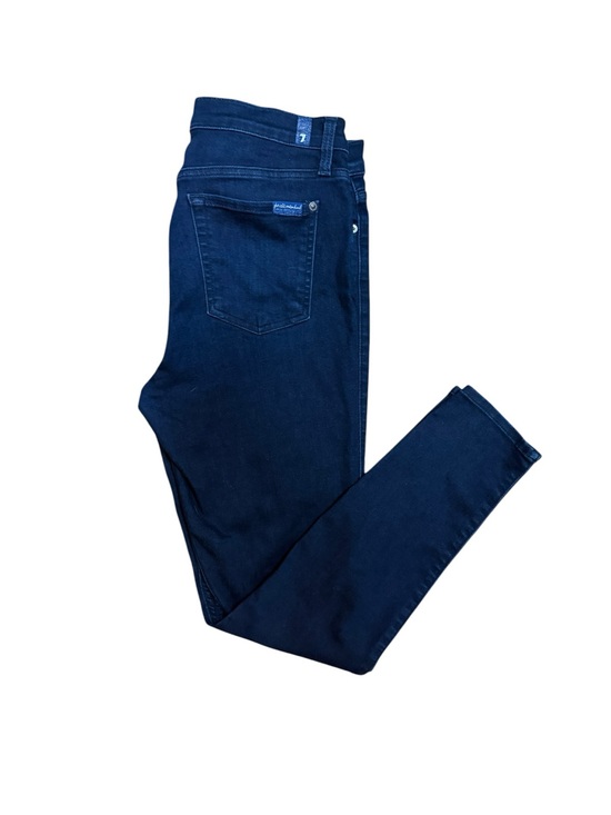 7 For All Mankind Denim - 7 For All Mankind Deep Indigo High Waist Ankle Stretch Jeans